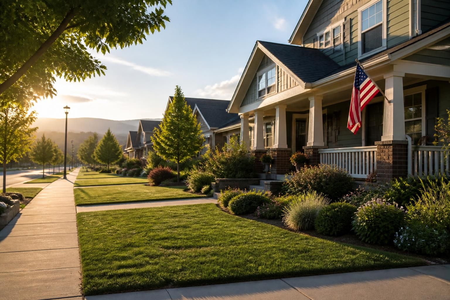 Well-kept Valley Center homes in soft natural light.