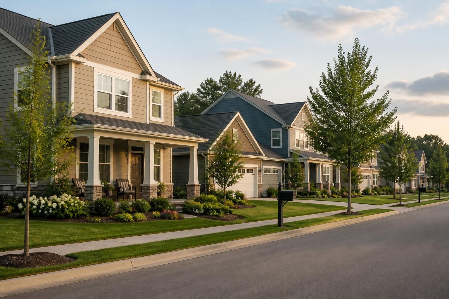 Welcoming Wichita neighborhood street with well-kept homes.